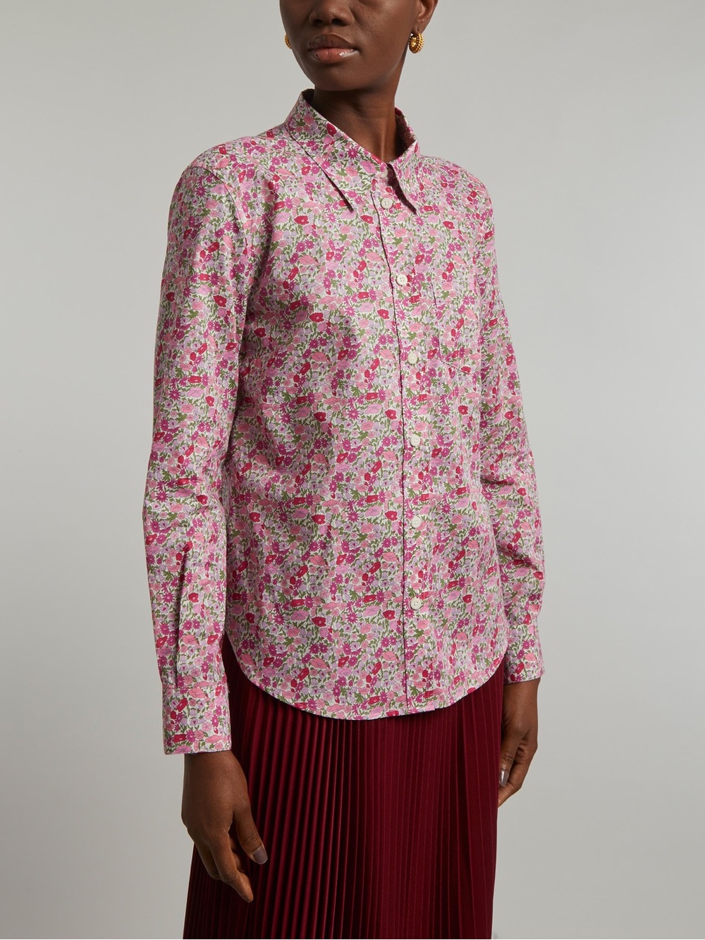 Liberty Poppy Forest Fitted Tana Lawn Cotton Shirt